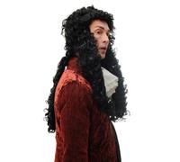 Wig Men Carnival Baroque Renaissance Nobleman Black Long Curls