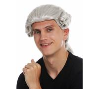 Wig Men High-Quality Historical Baroque Nobleman Light Gray