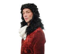Wig Men Historical Renaissance Baroque Nobleman Noble King Curls Black
