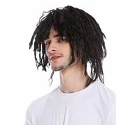 Wig Men Women Carnival Dreadlocks Rasta Look Afro Caribbean Short Black