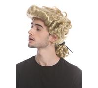 Wig Men's Carnival Baroque Renaissance Blonde Pigtails Aristocrat Nobleman Lord