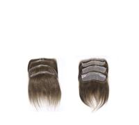Wig Mens Toupee Frontal Hairline Straight Human Hair 7# Brown Natural PU Base Capillary Prosthesis(16x4cm)