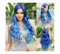Wig mermaid dress up long curly hair ice blue gradient mermaid Cosplay wig