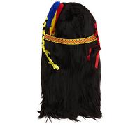 Wig Native Indian Man with Feathers Fancy dress Adult