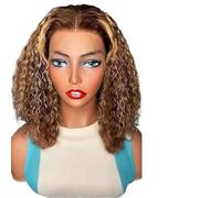 Wig Ombre Curly Wigs Deep Wave Lace Front Wig 13x4 Lace Front Bob Wigs For Woman Hair Short Hair Wigs Wigs(250%,13X6 LACE WIG_14INCHES)