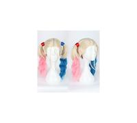 (Wig, One Size) Batman Suicide Squad Harley Quinn Pink Blue Gradient Cosplay Wig Ponytail