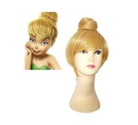 (Wig, One Size) Fairy Tinker Bell Cosplay Tinkerbell Dress Green Pixie Dress Up Adult Costume