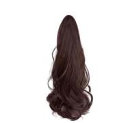 Wig Ponytail Female Long Curly Hair Scrunchie Clip Big Wave Braid Big Curly Hair(Brown,40cm)