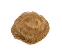 Wig Real Human Hair Mono Lace with PU Skin Men's Toupee Pieces #21