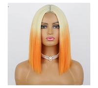 Wig Short Blonde Orange Cosplay Wigs Synthetic Wigs For Women Straight Middle Part Natural Wigs Grey Wigs For Women (1 14 Inch)