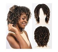 Wig Short Braided Wigs for Black Women Short Dreadlock Wigs 16inch Afro Braids Curly Synthetic Faux Twist Braiding Short Wigs Soft and Natural Wig,1-16inches