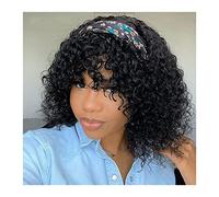 Wig Short Curly Wig with Bangs 10-16" Curl Human Hair Wigs for Black Women Brazilian Remy Hair Full Machine Curl Wigs Soft and Natural Wig,1-14inches