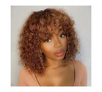 Wig Short Curly Wig with Bangs 10-16" Curl Human Hair Wigs for Black Women Brazilian Remy Hair Full Machine Curl Wigs Soft and Natural Wig,4-14inches