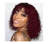 Wig Short Curly Wig with Bangs 10-16" Curl Human Hair Wigs for Black Women Brazilian Remy Hair Full Machine Curl Wigs Soft and Natural Wig,2-16inches