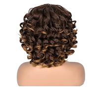 Wig Short Hair Afro Curly Wigs With Bangs Synthetic Ombre Cosplay Wigs Hair Extensions For Black Women Heat Resistant Grey Wigs For Women