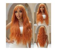 wig Soft Full Wig Party Use Black Natural Wavy Wigs with Bangs Long Black Synthetic Daily Wig Heat Resistant Women Wig cosplay wig(WL1115-2)