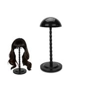Wig Stand, Plastic Wig Holder, Hat Display Stand, Round Shape Portable Stable Wig Hat Stand, for Hairdresser Barber, Black, 14.2 x 6.3in