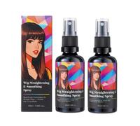 Wig Straightening & Smoothing Leave-In Spray, Lightweight Non-Greasy Anti-Frizz Conditioner Spray for Human & Synthetic Wigs Hair Extensions (2pcs)