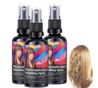Wig Straightening & Smoothing Spray,No Rinse Detangling Wig Care Spray,Lightweight Non-Greasy,Quick Styling Solution Wigs Care for Extensions Women Men Travel (3 Pcs)