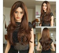 Wig Sweet Orange Tea Brown Long Lace Wig for Women - Medium Part Full Head
