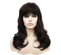 Wig Synthesis Long Wavy Natural Hair Dark Brown Full Wigs