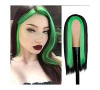 Wig Synthetic Black Wig 24inch Long Straight Stripe Wigs for Women Fashion Middle Part Heat Daily Party Cosplay Wig Soft and Natural Wig,2-24inches