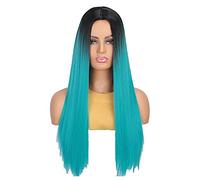 Wig Synthetic Cosplay Wigs For Women Long Straight Part Gradient Color Mixed Color Wigs Middle Division Natural Fake Hair Grey Wigs For Women