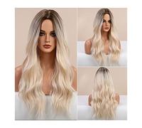 Wig Synthetic Hair 24inch Long Natural Wavy Wig for Women Middle Part Synthetic Wig Heat Resistant Fiber Wigs for Daity Party Daily Wigs(G)