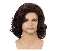 Wig Synthetic Short Curly Hair Natural Dark Brown Wigs Daily Cosplay Use Fiber Wigs Grey Wigs For Women (Dark Brown)