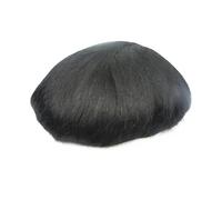 Wig Toupee for Men Human Hair Pieces Prosthesis Mens Swiss Lace Front with PU Around Replacement System for Daily Party Use(1 Jet Black)