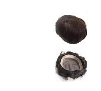 Wig Toupee for Men Human Hair Replacement System Natural Hairline Fine Mono with NPU Prosthesis Male Wigs(#4,6x8)