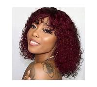 Wig Water Wave Human Hair Wigs with Bangs Full Machine Made Jerry Curly Short Human Hair Wig s for Women