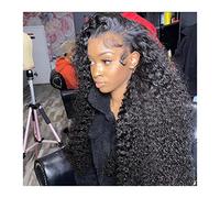 Wig Water Wave Lace Front Wig Full Lace Front Human Hair Wigs For Black Women 8-34 Inch Wet Wavy Loose Deep Wave Black Frontal Wig Hair Replacement Wigs,12inches-180%