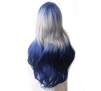 Wig Wavy Hair Synthetic Wig Long Blue Cosplay Wigs For Women Colored Red Pink Blonde Purple Brown Green Black Burgundy Grey Wigs For Women (7 28 Inch)