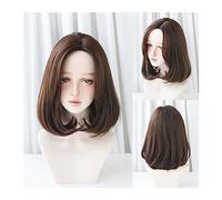 Wig Wig Black Natural Short Wigs Straight Wigs with Bangs Brown Pink Synthetic Hair for Women Daily Cosplay Heat Resistant Wig Wigs for Women(18.5inch 47cm-03)