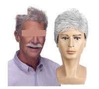 Wig Wig Curly Layered Haircut Grey Costume Wig for Father Daily Wigs