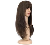 Wig Wig For Women With Long Hair, Long Straight Hair, Inner Buttoned Air Bangs, Full Top Hair Cover, Fashionable Synthetic Wig Daily Wigs