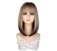 Wig Wig Ladies Gradient Short Hair With Bangs Chemical Fiber Simulation Wig High Temperature Synthetic Wig Daily Wigs