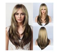 Wig, Wig Set Women'S Long Curly Hair Air Bangs Fashion Big Wave Fluffy Simulation Human Hair Full Head Cover,Human hair wig