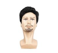 Wig Wig Short Black Male Straight Synthetic Wig For Men Hair Fleeciness Realistic Natural Black Grey Wigs For Women (1)
