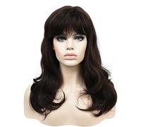 Wig Wig Synthesis Long Wavy Natural Hair Dark Brown Full Wigs Grey Wigs For Women (22 Inch)