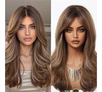 wig Wig, Women's Full Head Cover, Dyed Gradient Curly Hair Wigs(C)