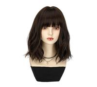 Wig Wig Women's Short Curly Hair Fluffy Natural Fashion Breathable Wig Artificial Hair Full Head Cover Daily Wigs(A)