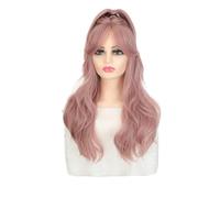 Wig Wigs Women's Long Hair Fashionable Wavy Long Curly Hair Natural Simulated Long Hair Fashionable Synthetic Wigs Daily Wigs(B)