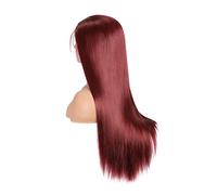 Wig Wine Red Long Lace Front Wig Silky Straight Syntheitc Wig For Women Cosplay Wigs For Part Daily Headband Wig Grey Wigs For Women (1 22 Inch)