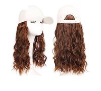Wig With Bangs Hat Wig Long Synthetic Natural Wave Wavy Curly Hair Wigs With Hat Baseball Cap Naturally Connect Adjustable Hat Wig Hat with Hair Attached for Women(Color:6)