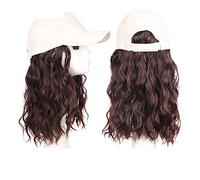 Wig With Bangs Hat Wig Long Synthetic Natural Wave Wavy Curly Hair Wigs With Hat Baseball Cap Naturally Connect Adjustable Hat Wig Hat with Hair Attached for Women(Color:8)