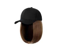 Wig With Bangs Hat Wig Short BoB Cap Hair Wig Daily Cap Hair Wig Short Hair Celebrity Baseball Cap Black And White Hat Hat with Hair Attached for Women(Color:6)