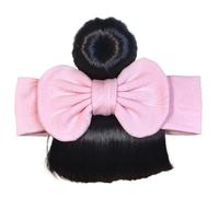 Wig with Fringe for Girls, Fringe Wigs with Bow for Early Childhood | Soft Elastic Head Accessory for Shows Parties Gathering Parents-Children