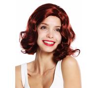 Wig Women 20s Swing Charleston Chicago Center Part Wavy Auburn